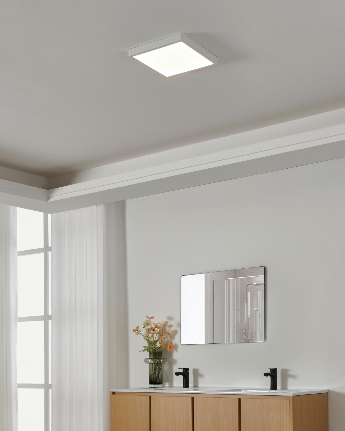 Bad-deckenleuchte Fueva Ip44 Weiß - Weiß, KONVENTIONELL, Kunststoff/Metall (28.5/28.5/3cm) - Eglo