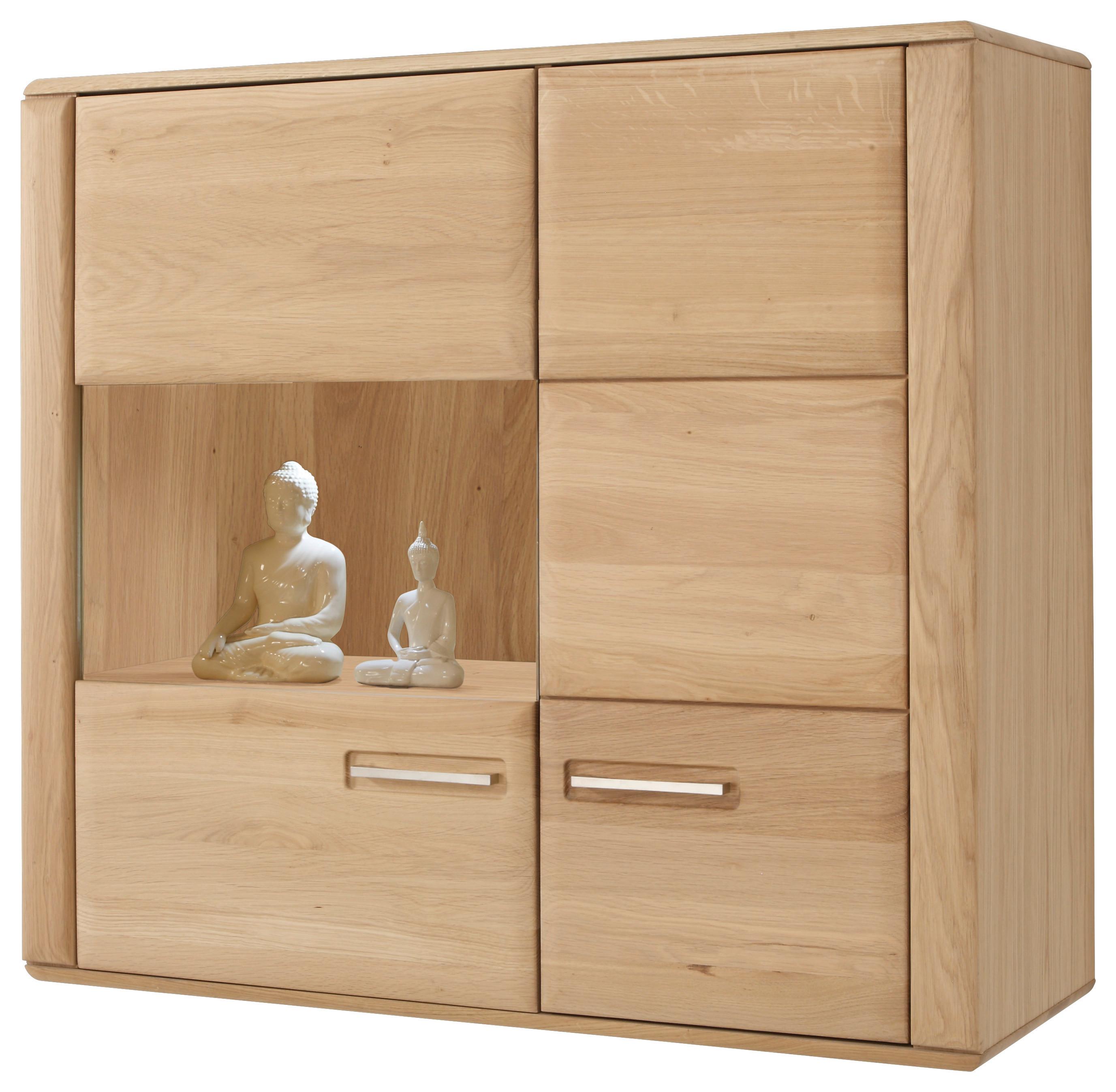 Hängevitrine Sena B: 107 Cm Eichefarben - Eichefarben, Design, Glas/Holz (107/98/38cm) - Livetastic