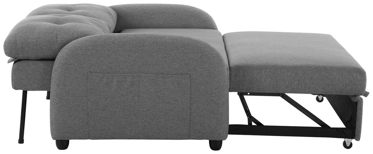 Rozkladacia pohovka COSMO, tmavosivá, max. 240 kg - čierna/tmavosivá, Design, textil/plast (140/94/95cm) - Livetastic