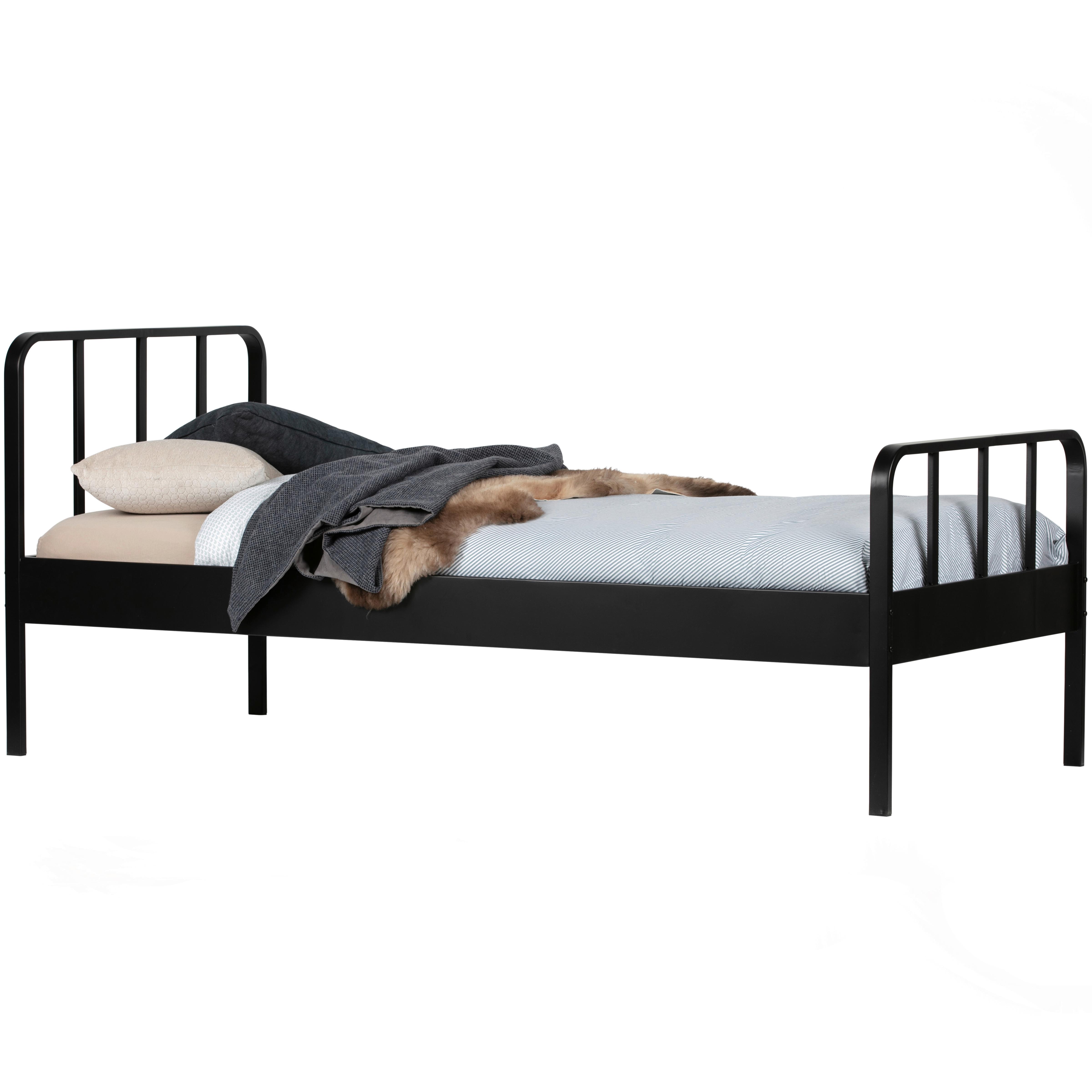 METALLBETT Mees Schwarz 90x200cm - Schwarz, Basics, Metall (90/200cm) - MID.YOU