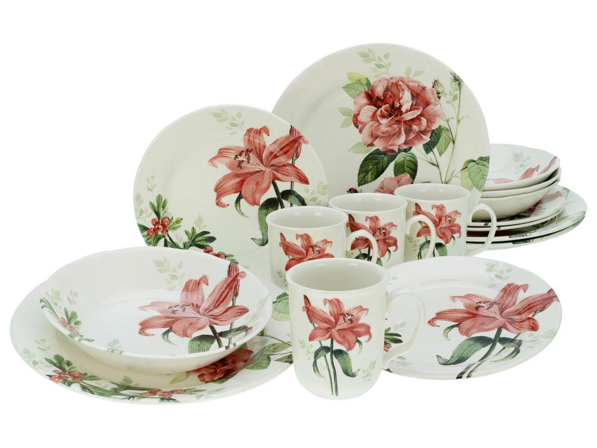 Kombiservice Keramik 4 Personen Geschirr Set - Multicolor, Keramik - Creatable