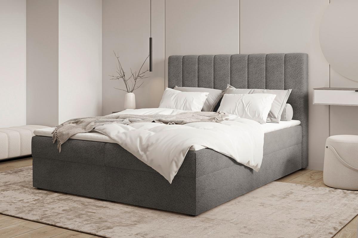 Boxbett Paris Lf: 160x200 Anthrazit - Anthrazit/Schwarz, MODERN, Holz/Kunststoff (160/200cm) - MID.YOU