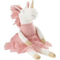Plüss Állatfigura Unikornis - rózsaszín/fehér, textil (12/35cm) - BUNINO