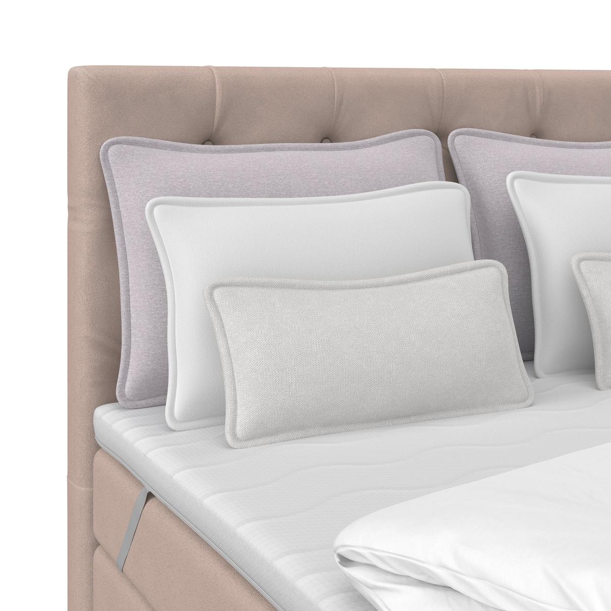 Boxspringbett Elio Beige 140x200 cm H2 - Beige/Schwarz, ROMANTIK / LANDHAUS, Textil (144/121/212cm) - James Wood