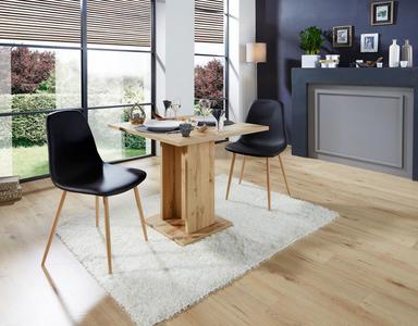 Gemütlich einrichten mit Möbeln in Holzoptik Kleiner Esstisch fürs Wohnzimmer