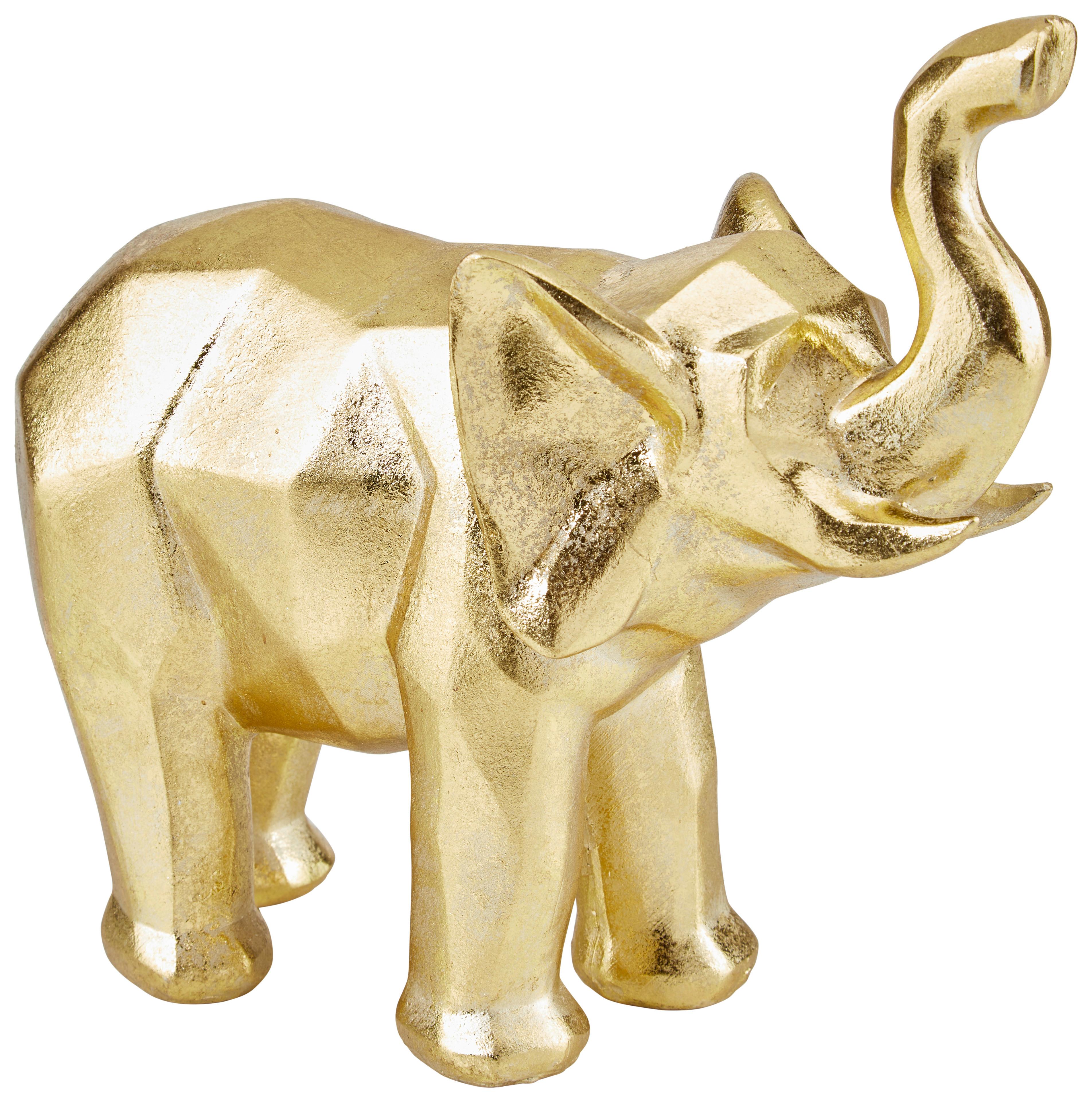 Dekoelefant Silvana - Goldfarben, MODERN, Kunststoff (24/10,5/23cm) - Luca Bessoni