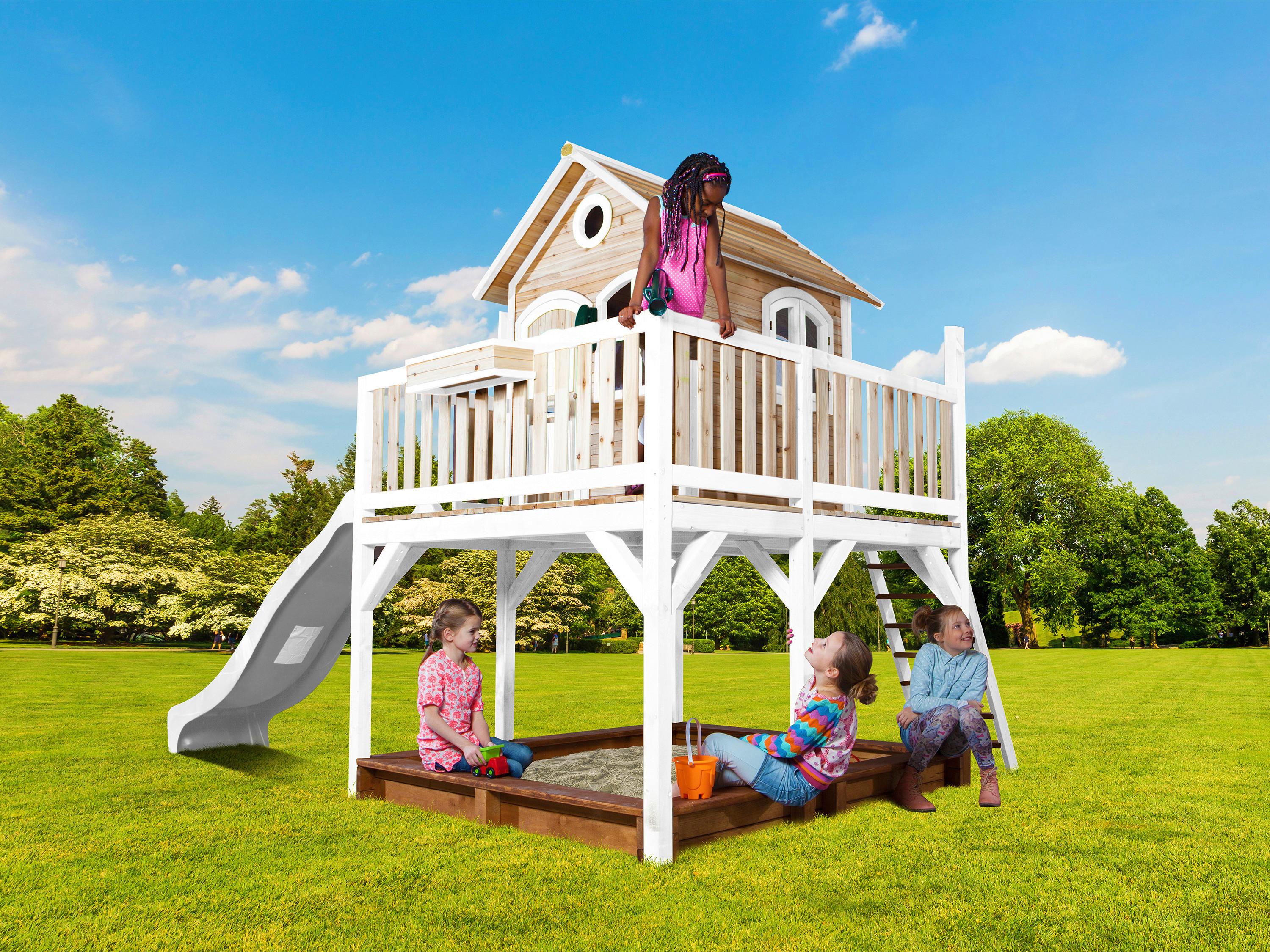 Spielturm A030.151.91 - Weiß/Braun, KONVENTIONELL, Holz (377/291/255cm) - Ambia Garden