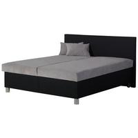 Kárpitozott Ágy Ilona Eco 160/200cm - fekete/ezüstszínű, Modern, faalapú anyag/textil (160/200cm)