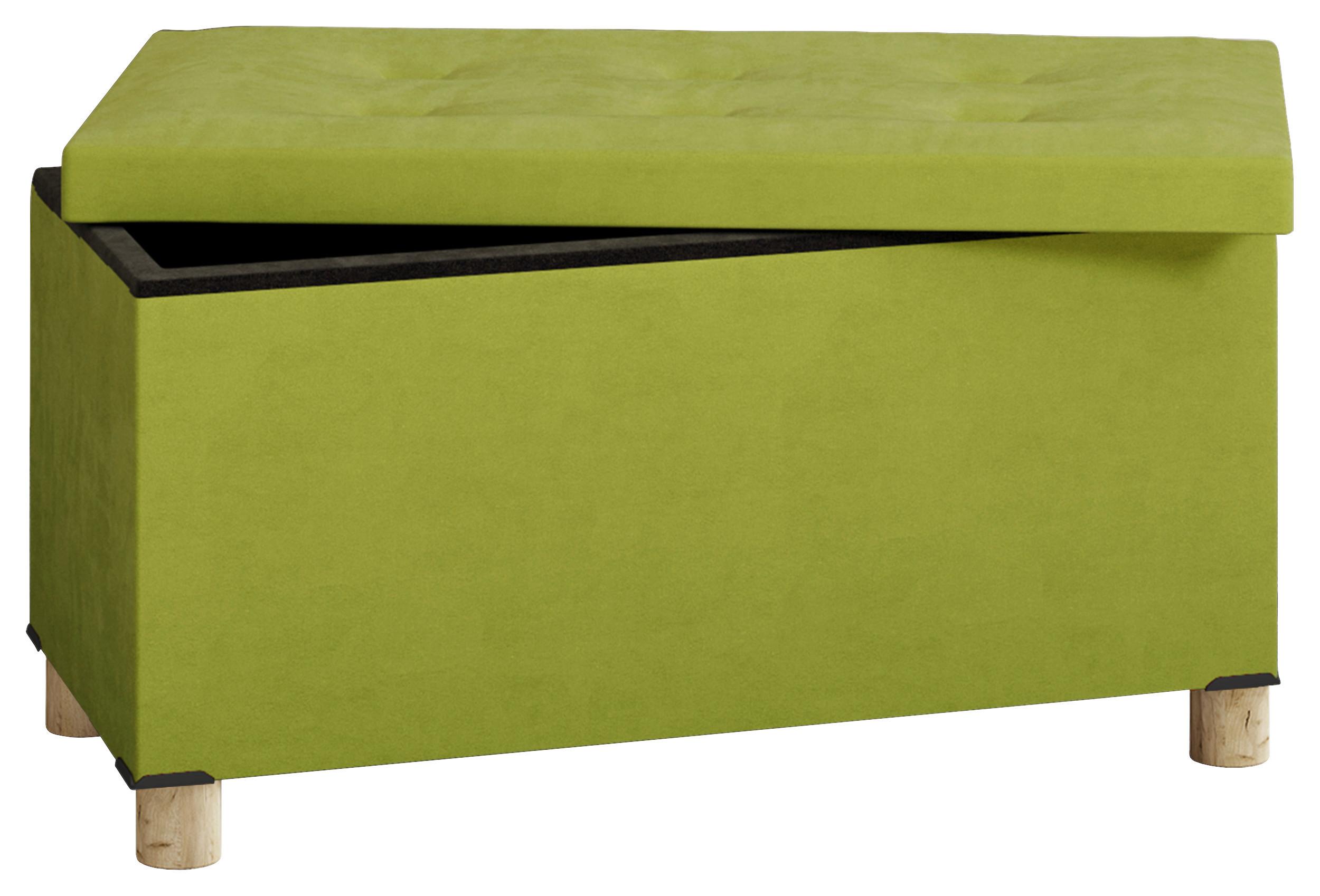 Truhenbank Sizos L Grün - Braun/Grün, MODERN, Textil (76/40/38cm) - MID.YOU