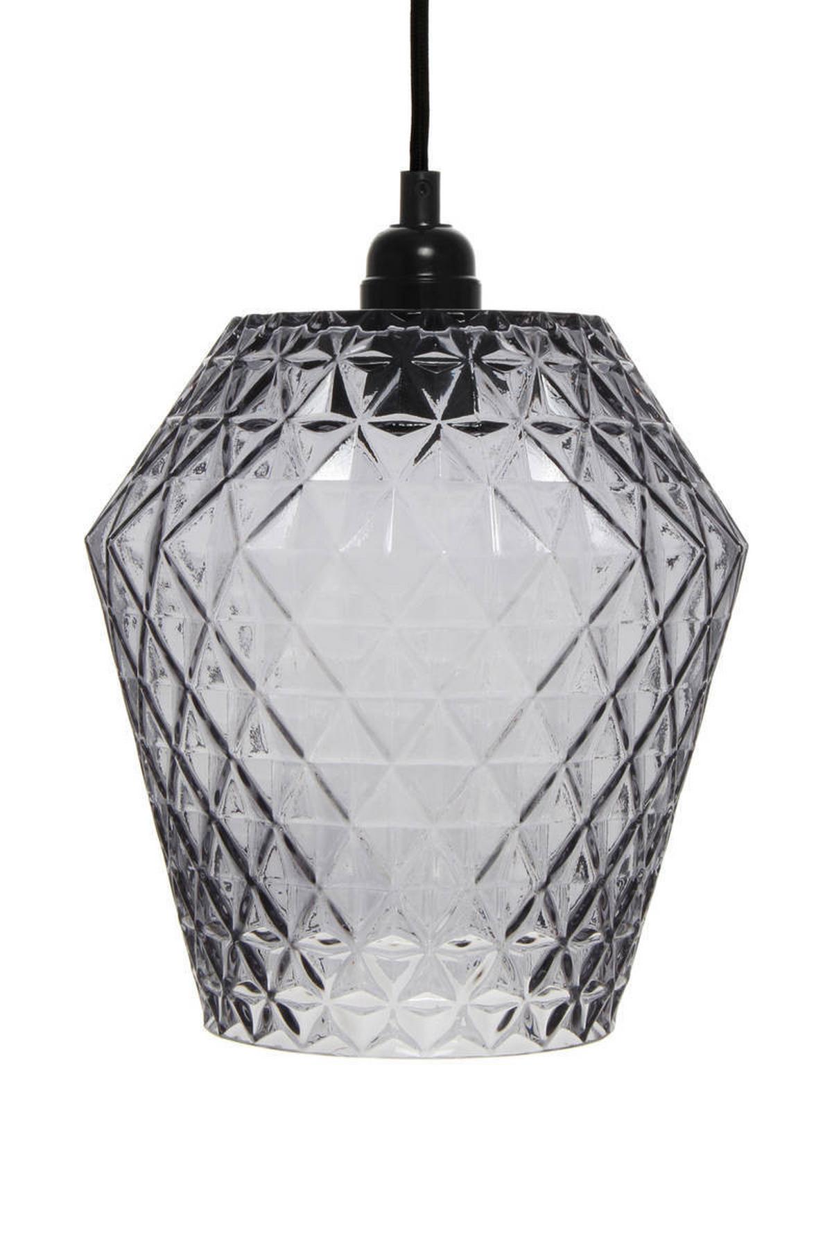 Hängeleuchte Lumi H: 27 cm 1-Flammig - Grau, Trend, Glas (20/27/20cm) - Kayoom