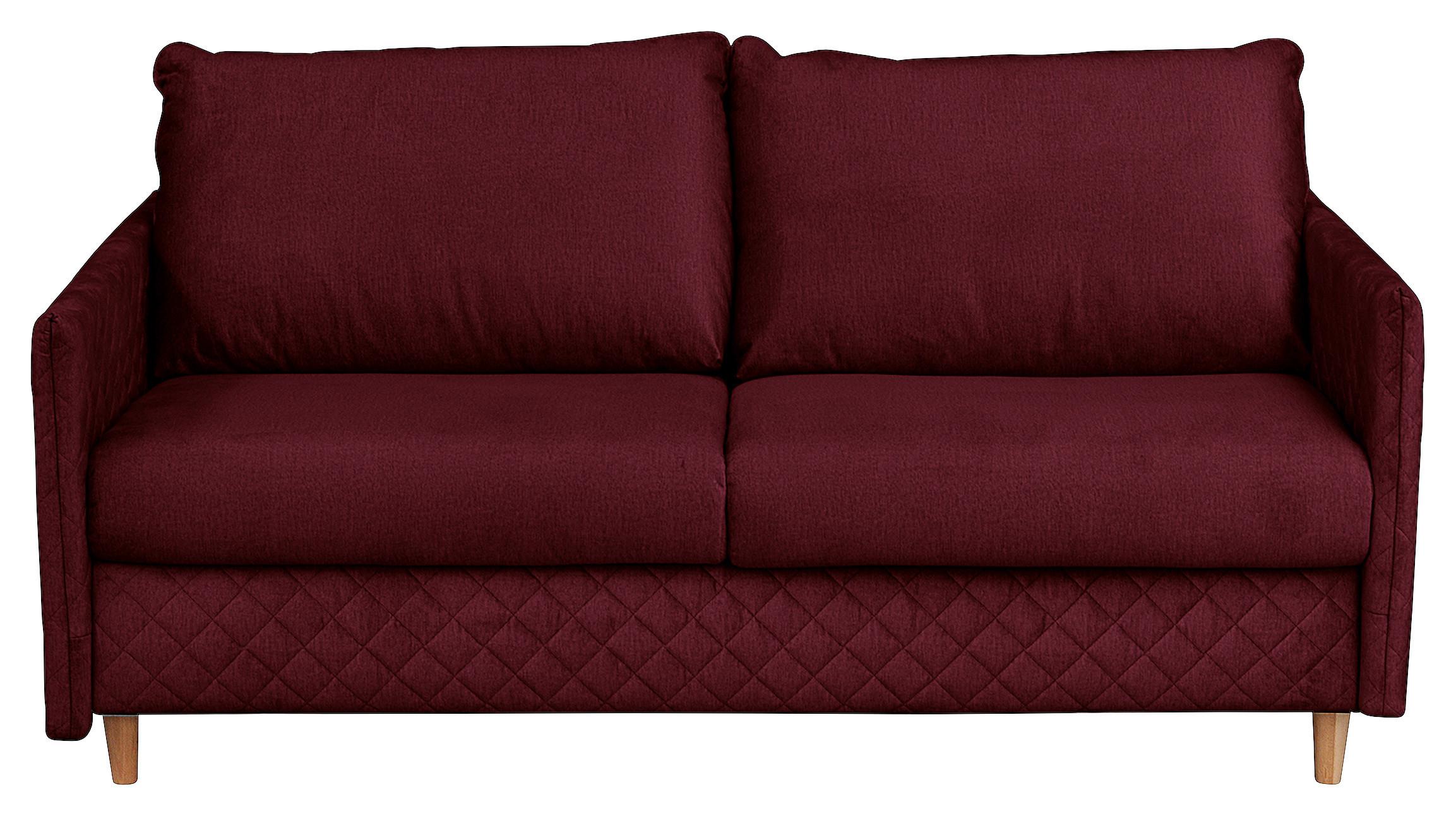 Schlafsofa Sana Bordeaux B: 175 cm - Bordeaux/Naturfarben, Design, Textil (175/95/103cm) - Livetastic