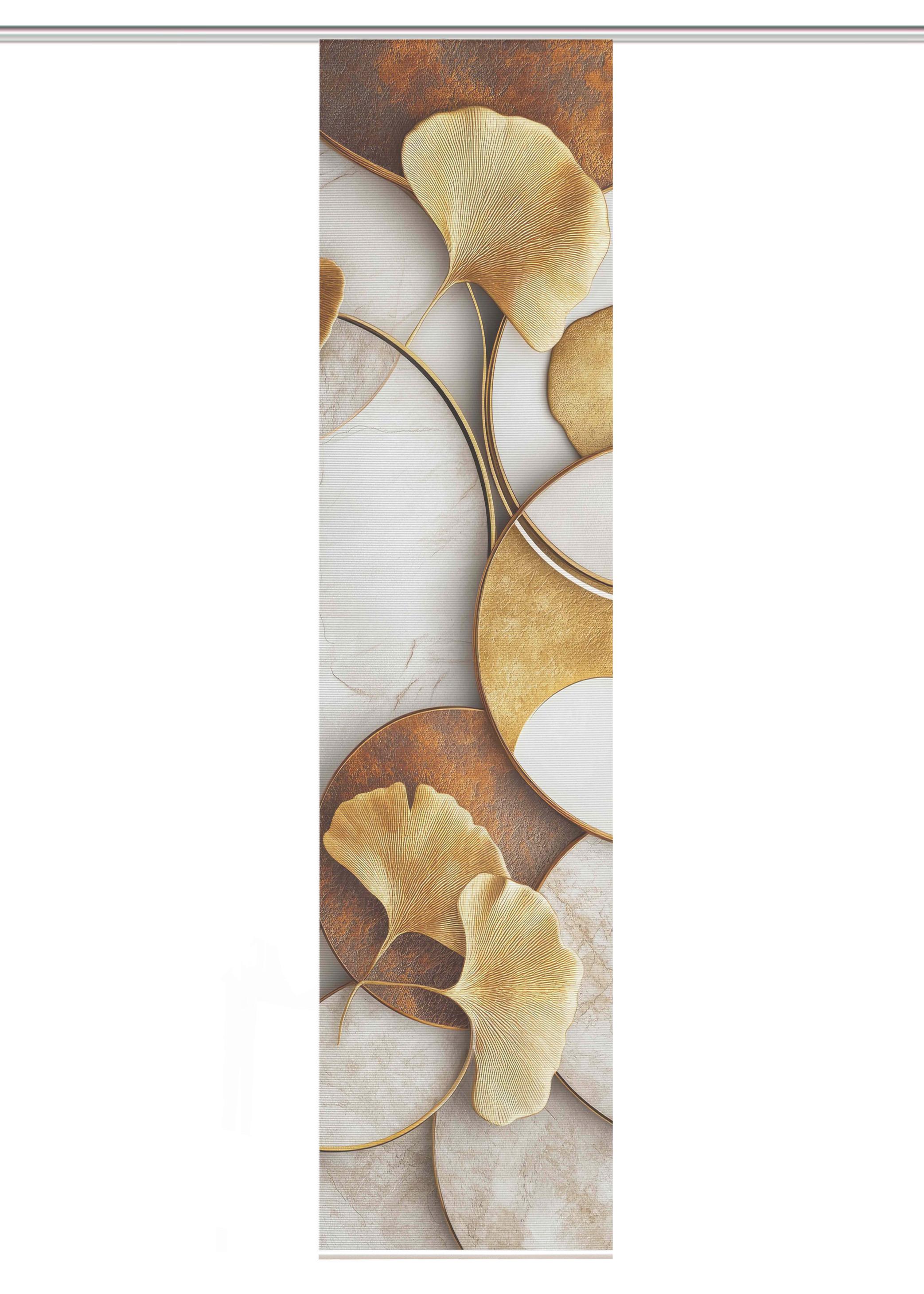 Flächenvorhang Storm - Cognac/Goldfarben, Natur, Textil (60/245cm)