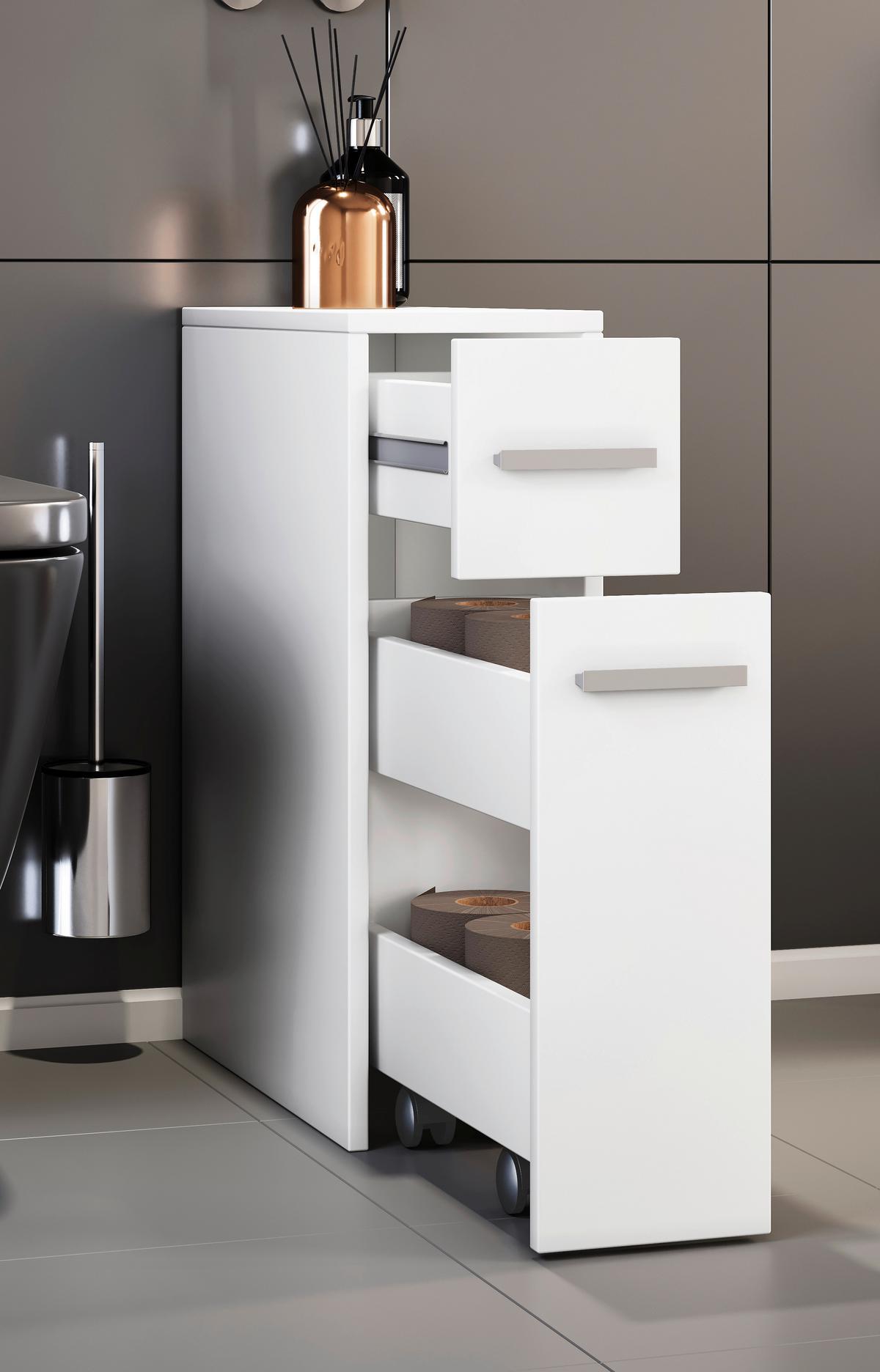 Unterschrank Zalo B: 19,9 cm Weiß - Weiß, MODERN, Holzwerkstoff (19,9/61,4/45cm) - MID.YOU