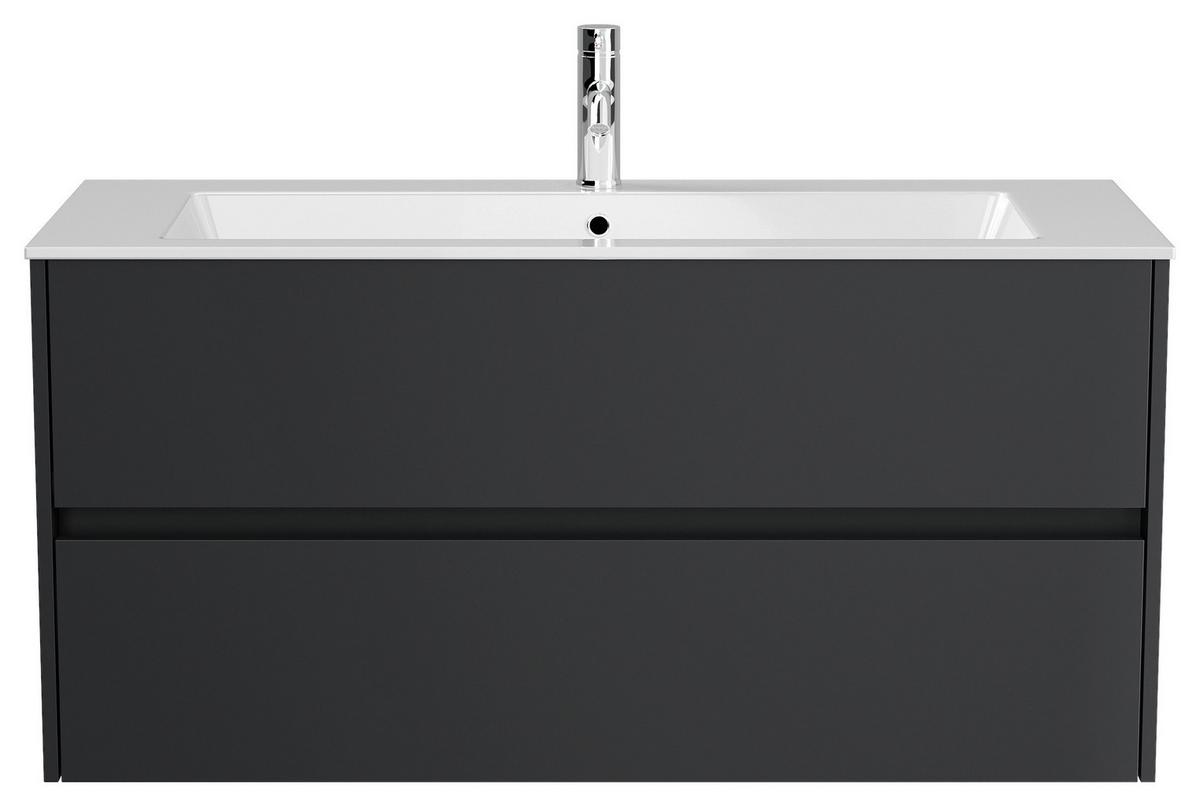 Waschtischkombi Limes Graphitfarben B: 120 Cm - Graphitfarben/Weiß, MODERN, Holzwerkstoff/Stein (120/58,8/46,5cm) - MID.YOU