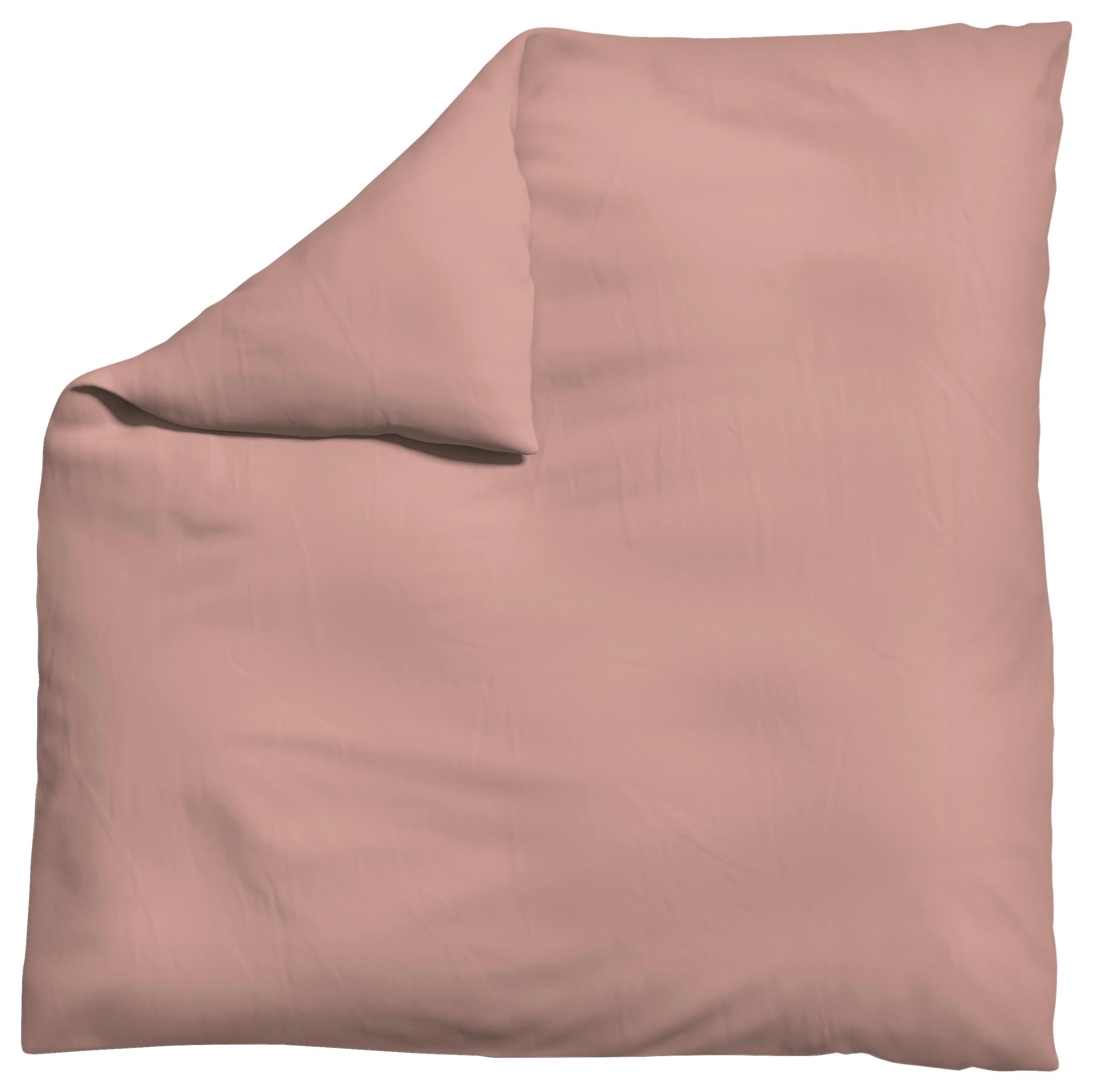 Bettdeckenbezug Knitted Jersey 200x200cm Dunkelrosa - Dunkelrosa, Basics, Textil (200/200cm) - Schlafgut