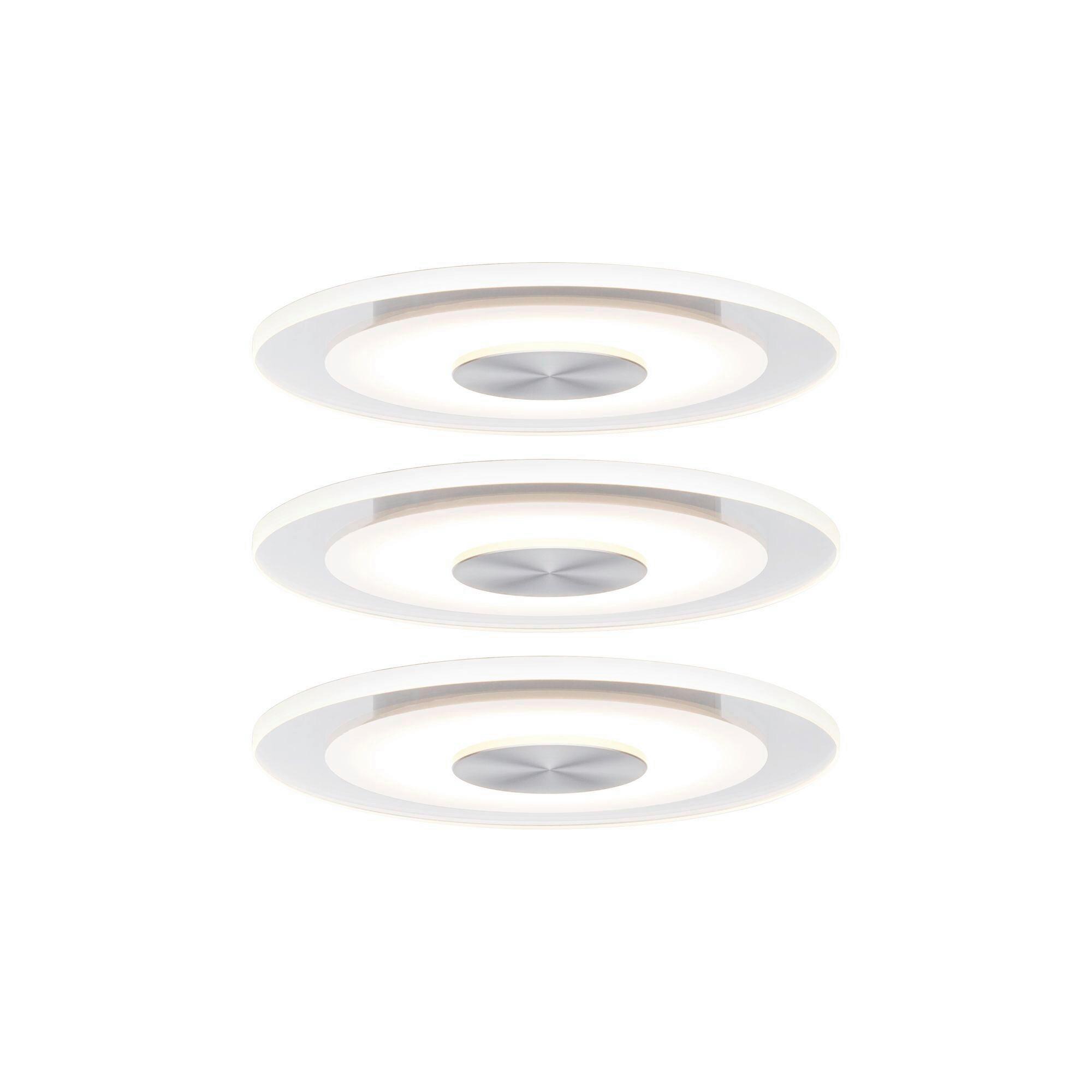 LED-Deckenleuchte 3er-Set Ø 12 cm, 1-flammig, rund - Basics, Metall (12cm) - Paulmann