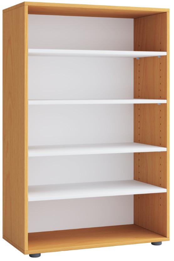 Schuhregal Lona Xl 5 Ablagen Buche Dekor H: 110 Cm - Buchefarben/Schwarz, KONVENTIONELL, Holzwerkstoff (70/110/37cm) - MID.YOU