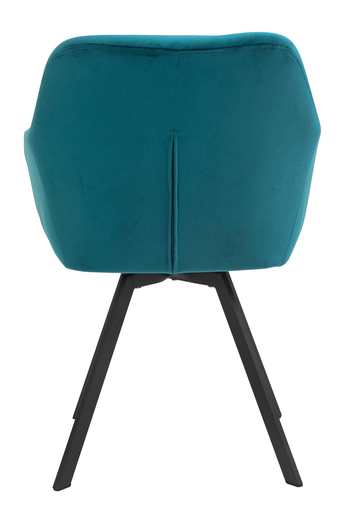 Tischgruppe Cognac/türkis L: 160 Cm - Türkis/Cognac, MODERN, Holz/Textil (160/85/77cm) - Livetastic