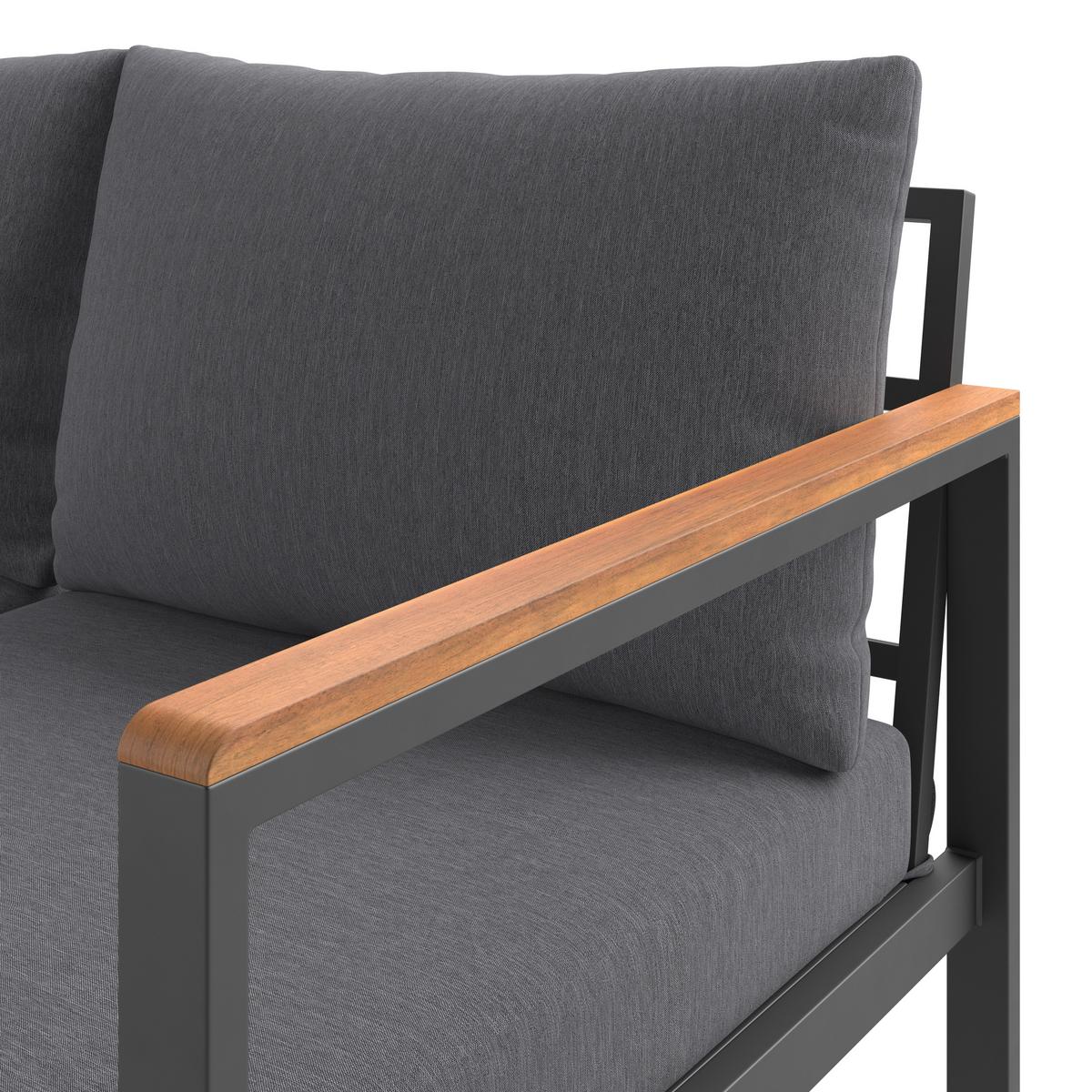 Loungegarnitur Acapulco - Weiß/Grau, MODERN, Holz/Textil (199/69/73cm) - Beldano