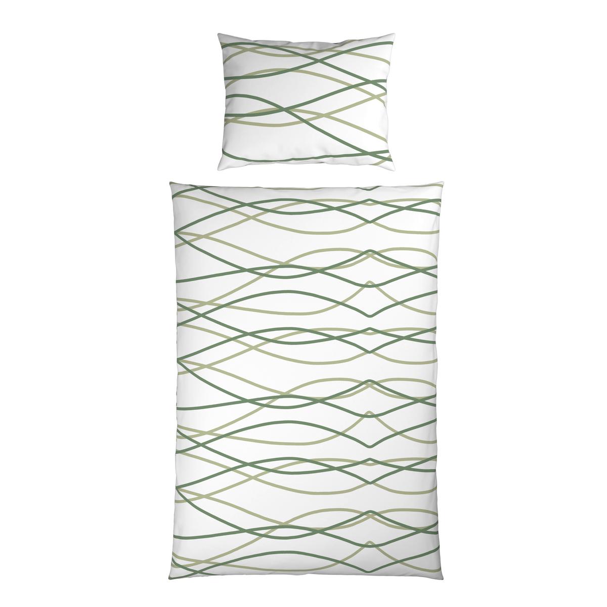 POVLEČENÍ WELLE - bílá/světle zelená, Moderní, textil (140/200cm) - Mömax