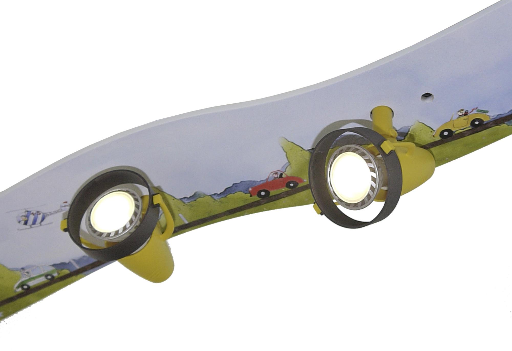Kinderdeckenleuchte Autos L: 115 Cm, Drehbar - Multicolor, LIFESTYLE, Holz/Kunststoff (115/18/15cm) - Niermann