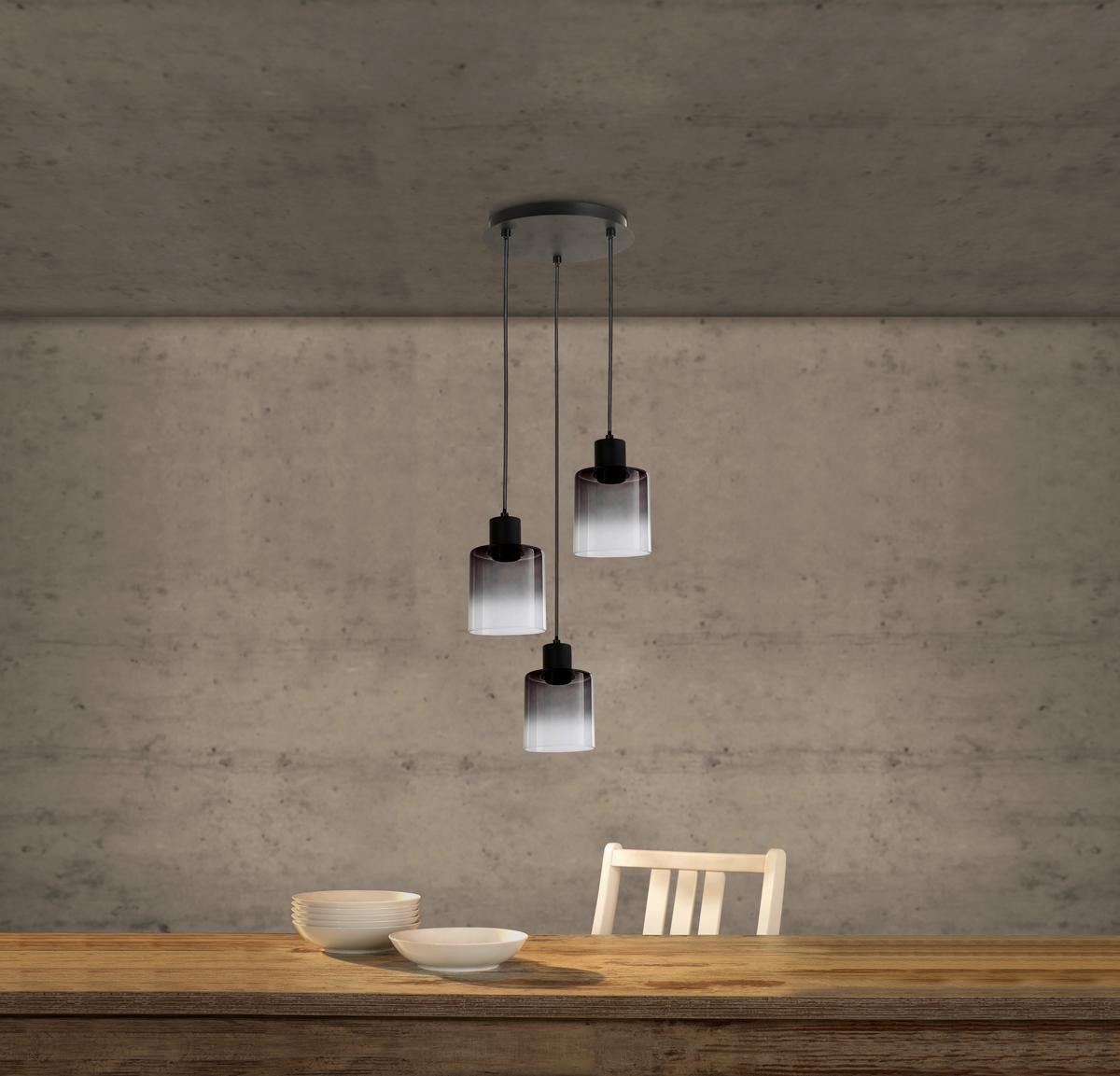 Hängeleuchte Lili - Schwarz, MODERN, Glas/Metall (29/120cm) - James Wood