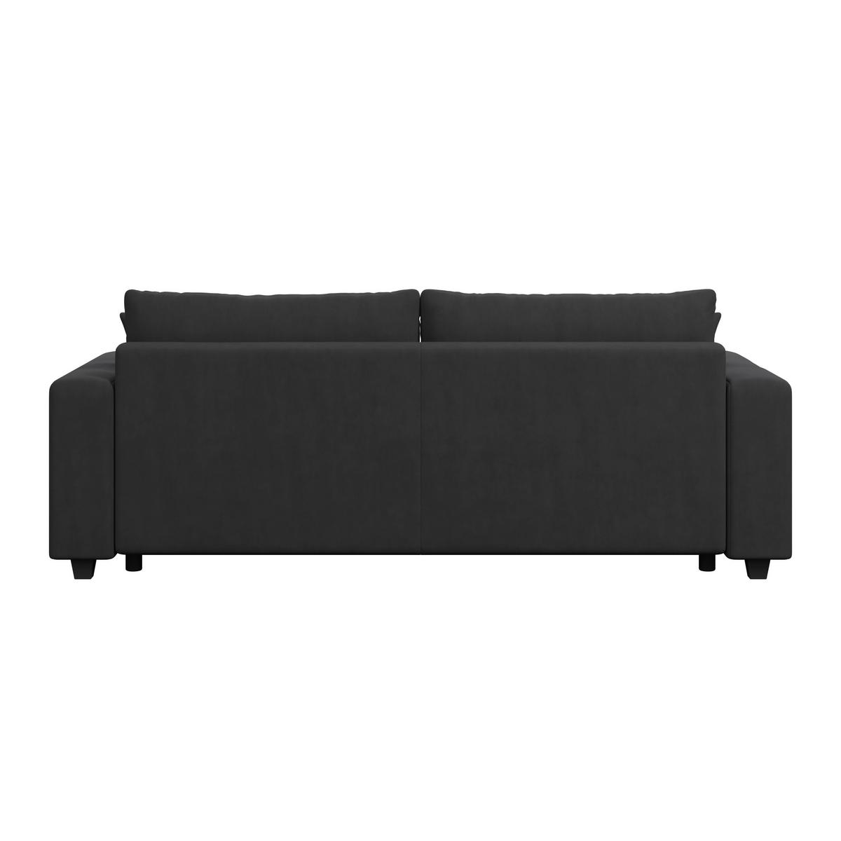 Velká pohovka LILY, černý velur, s polštáři - černá/antracitová, Trend, kov/dřevo (240/119cm) - Luca Bessoni