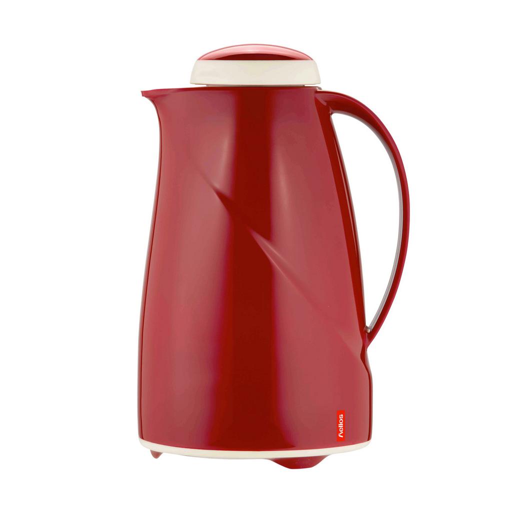 Isolierkanne Kunststoff/Glas Rot