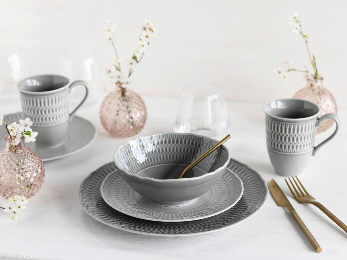 Kombiservice Sofia 16--Teilig., Hellgrau - Hellgrau, Design, Keramik - Creatable