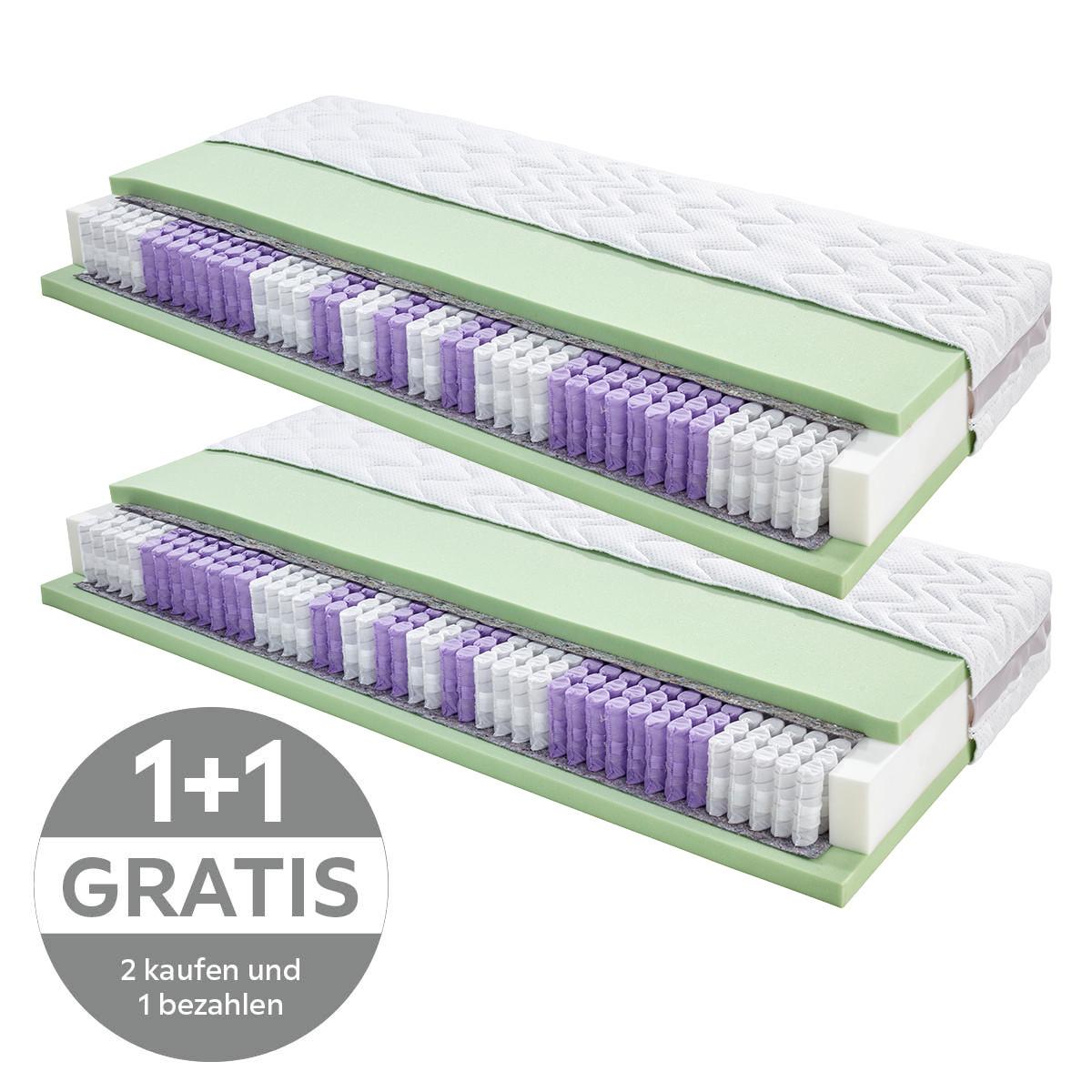 Taschenfederkernmatratze Dream 90x200cm fest - Weiß, KONVENTIONELL, Textil (90/200cm) - Livetastic