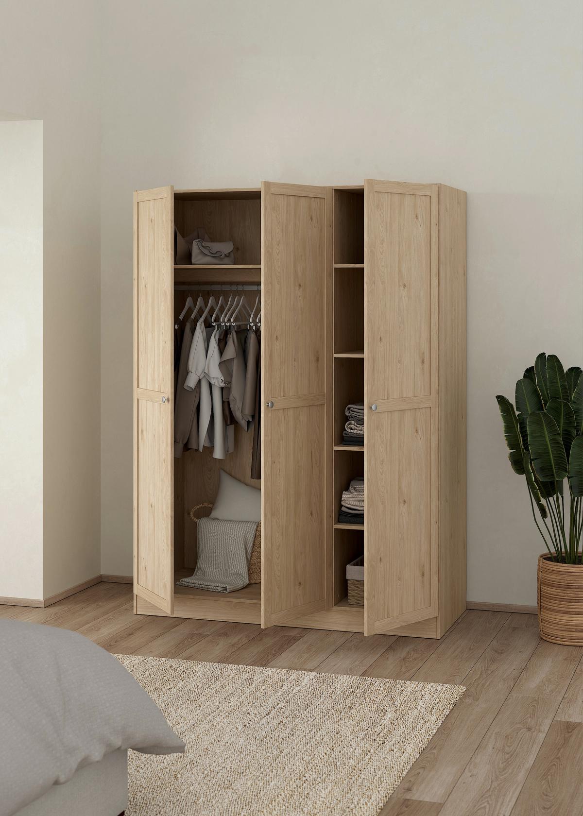 Drehtürschrank Billund Eichefarben, B: 147 Cm - Eichefarben, MODERN, Holzwerkstoff (147/200/61,7cm) - MID.YOU