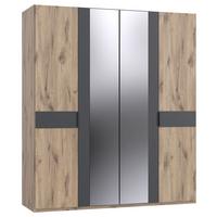 Skriňa s otočnými dverami BERGAMO, š. 180 cm - čierna/grafitová, Konventionell, kompozitné drevo/plast (180/208/58cm) - Based