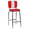 Barová židle AMERICAN DINER červenobílá - bílá/barvy stříbra, Moderní, kov/plast (40/110/38cm) - MID.YOU