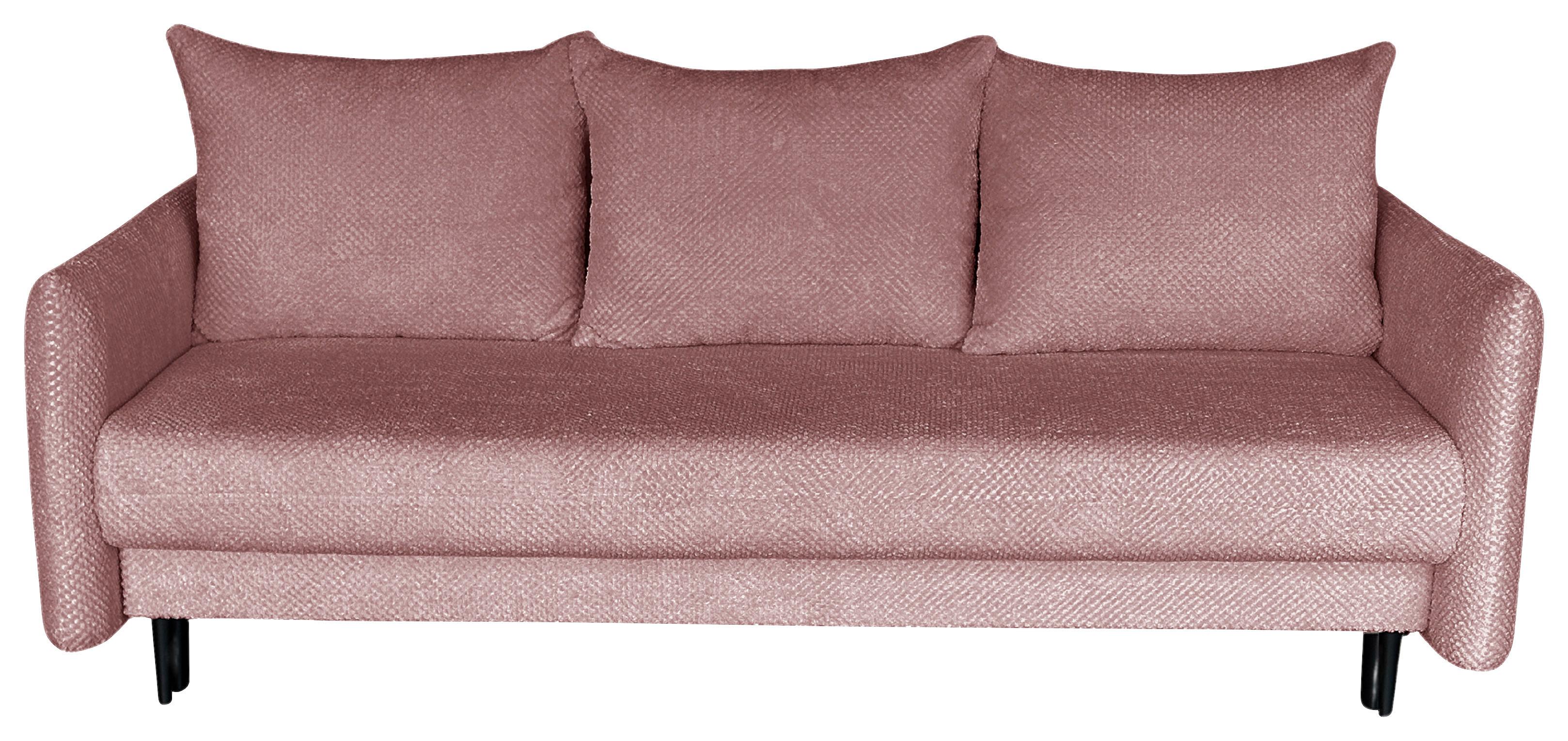 Schlafsofa Mit Bettkasten Rose Rosa B: 218 Cm - Schwarz/Rosa, Design, Textil (218/96/102cm) - MID.YOU
