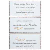 Metallbild Männer Versch. Sprüche 40x20 cm - Hellgrau, Basics, Metall (40/20cm)