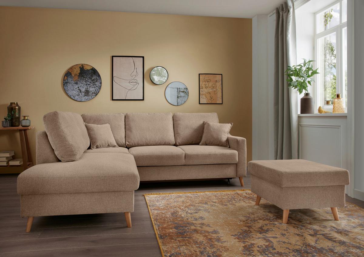 Ecksofa Valentina Hellbraun S: 200x230 Cm - Hellbraun/Naturfarben, KONVENTIONELL, Textil (200/230cm) - Livetastic