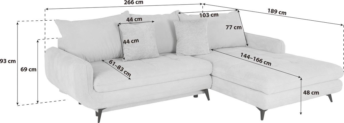 Sedacia súprava WAVE WAVE - čierna/béžová, Modern, kov/drevo (266/189cm)