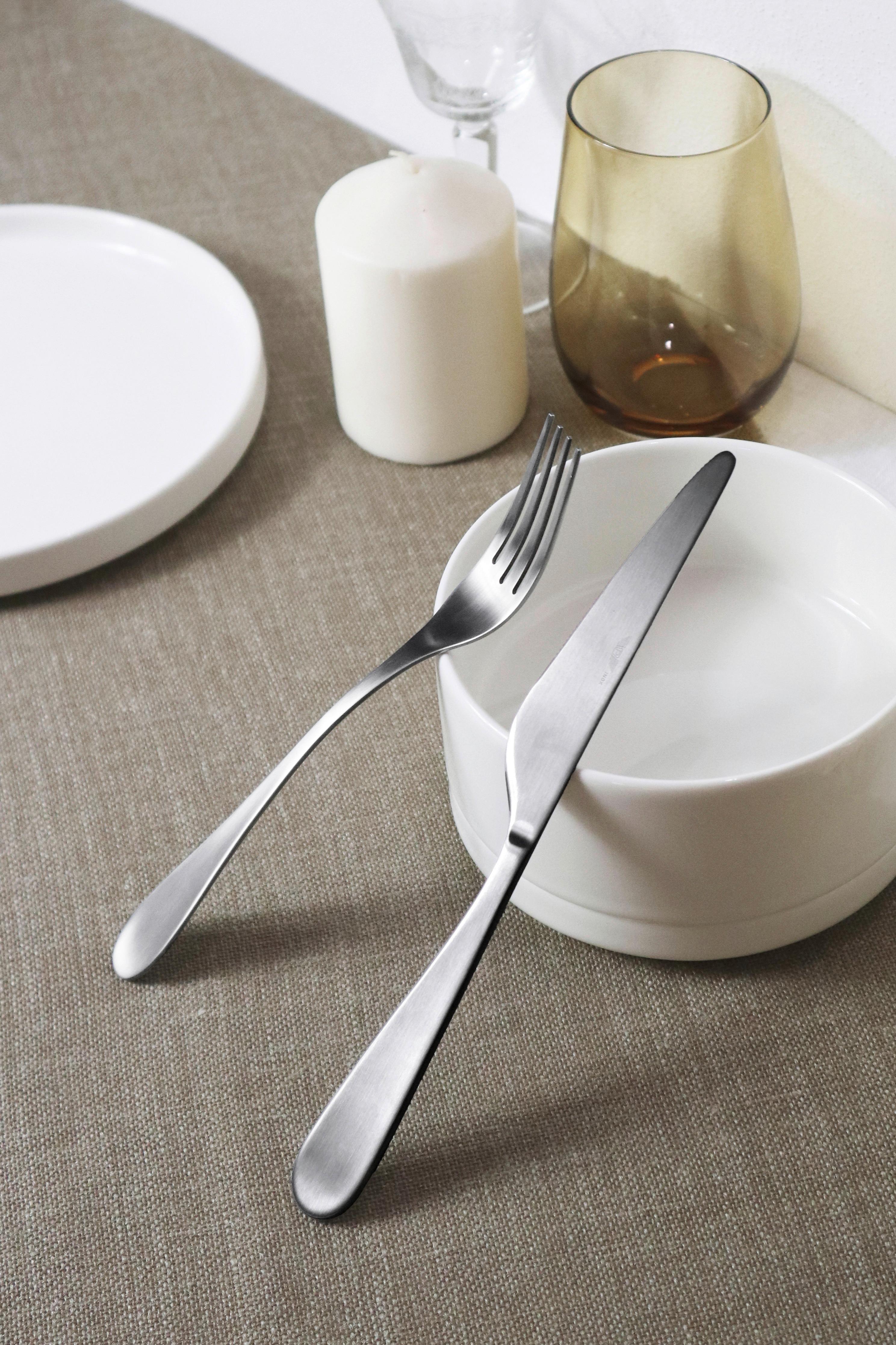 Besteckset Drop Satin Satin Grey - Edelstahlfarben, Basics, Metall (51/27/31cm) - Pintinox