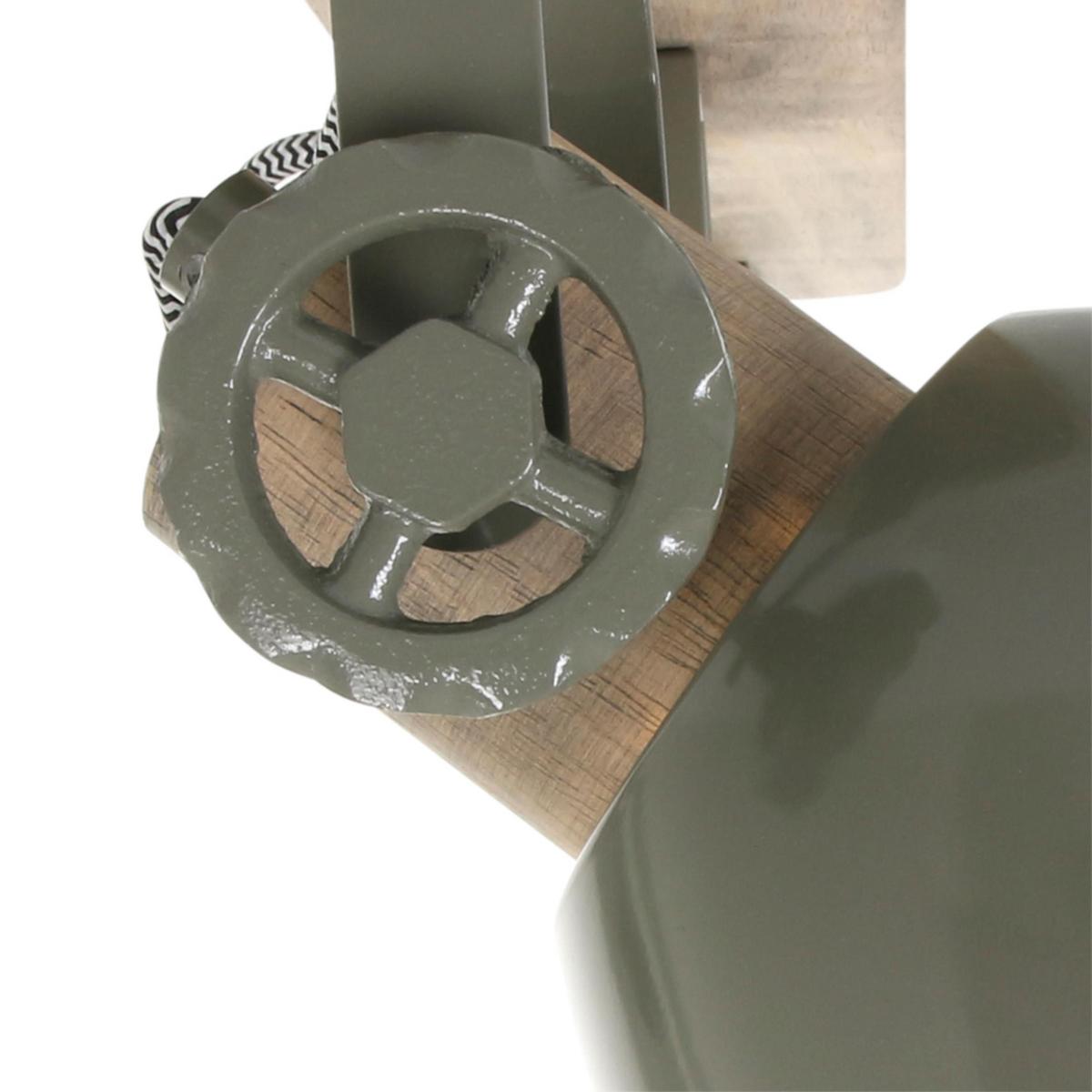 Deckenspots Gearwood - Grün/Kupferfarben, Trend, Holz/Metall (59/19/23cm)
