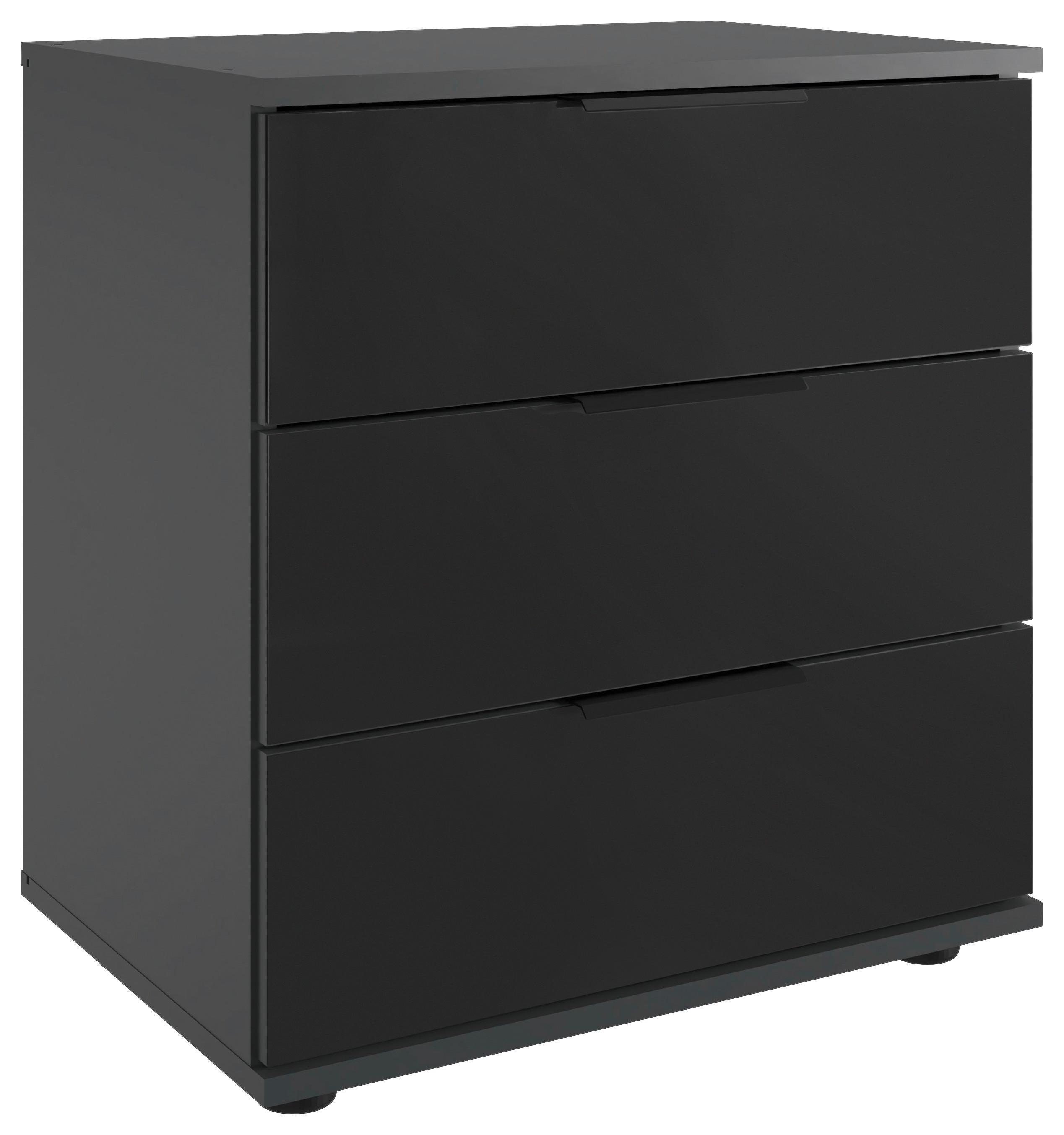 Éjjeliszekrény Saigon 52/58 Cm - grafitszürke/fekete, Modern, faalapú anyag/Üveg (52/58/38cm) - MID.YOU