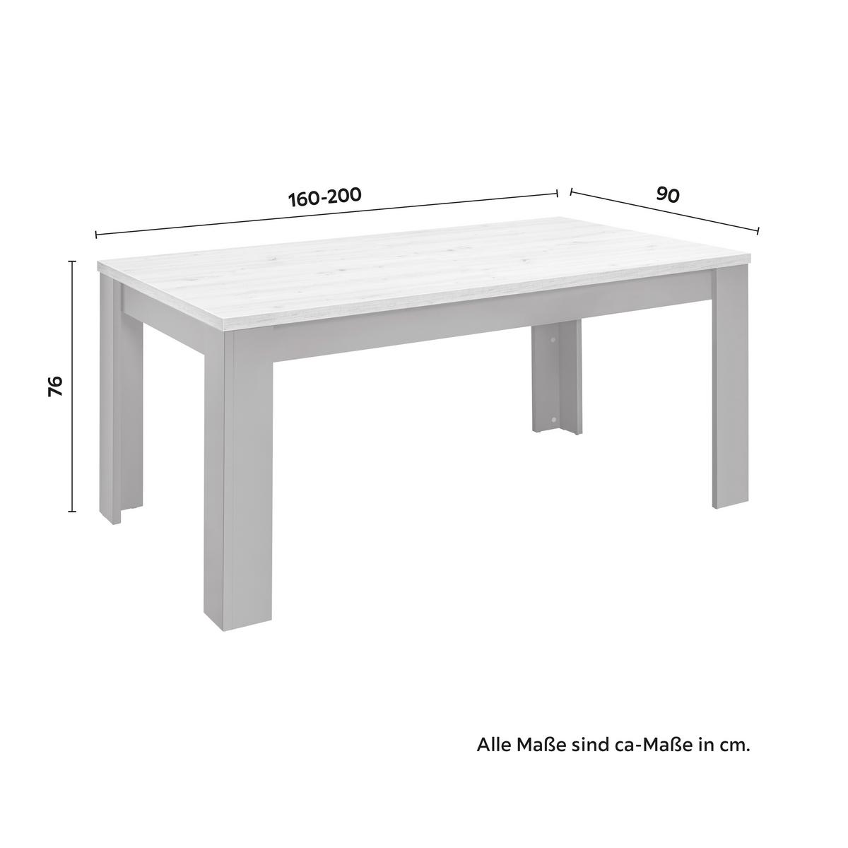 Rozkládací jídelní stůl Claudio š: 160-200cm - černá/tmavě šedá, Moderní, dřevo/kompozitní dřevo (160-200/90/76cm) - Bessagi Home