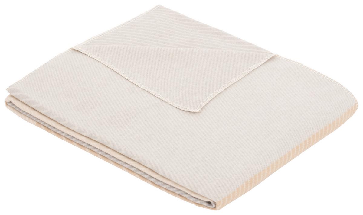 Kuscheldecke Salima Grau/Beige 150x200cm Streifen - Beige/Grau, KONVENTIONELL, Textil (150/200cm) - Ibena