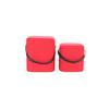 Hocker Arabella Mit  Stauraum Rot H: 44 cm 2er-Set - Rot/Schwarz, Basics, Kunststoff/Textil (29,5+35,5cm) - Kayoom