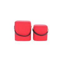 Hocker Arabella Mit  Stauraum Rot H: 44 Cm 2er-Set - Rot/Schwarz, Basics, Kunststoff/Textil (29,5+35,5cm) - Kayoom