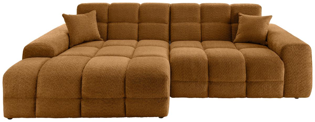 Ecksofa Bosco Goldfarben S: 152x301 cm - Goldfarben/Schwarz, MODERN, Textil (152/301cm) - Livetastic