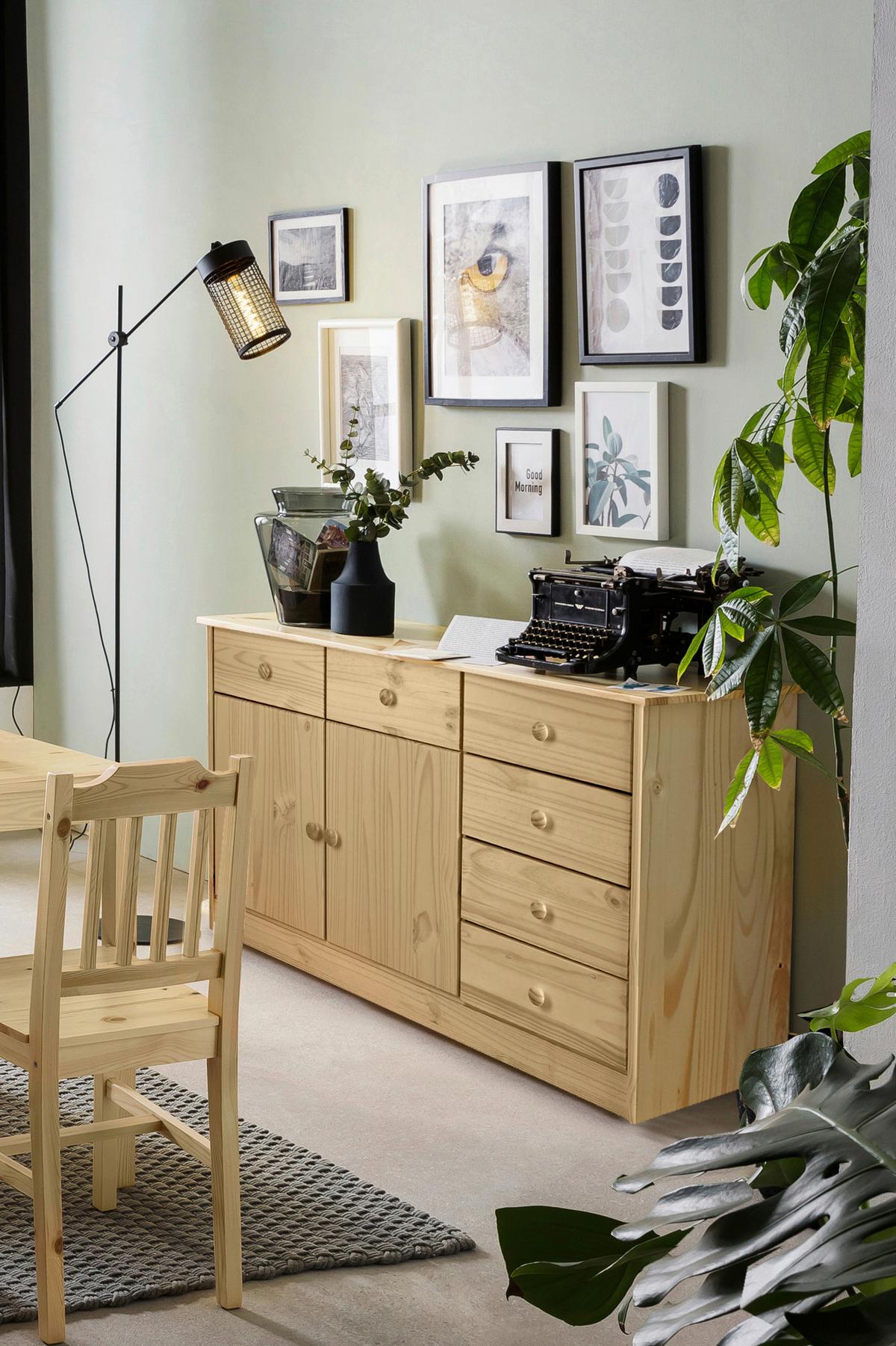 Kommode Naturfarben B: 118cm - Naturfarben, Design, Holz (118/75/35cm) - Livetastic