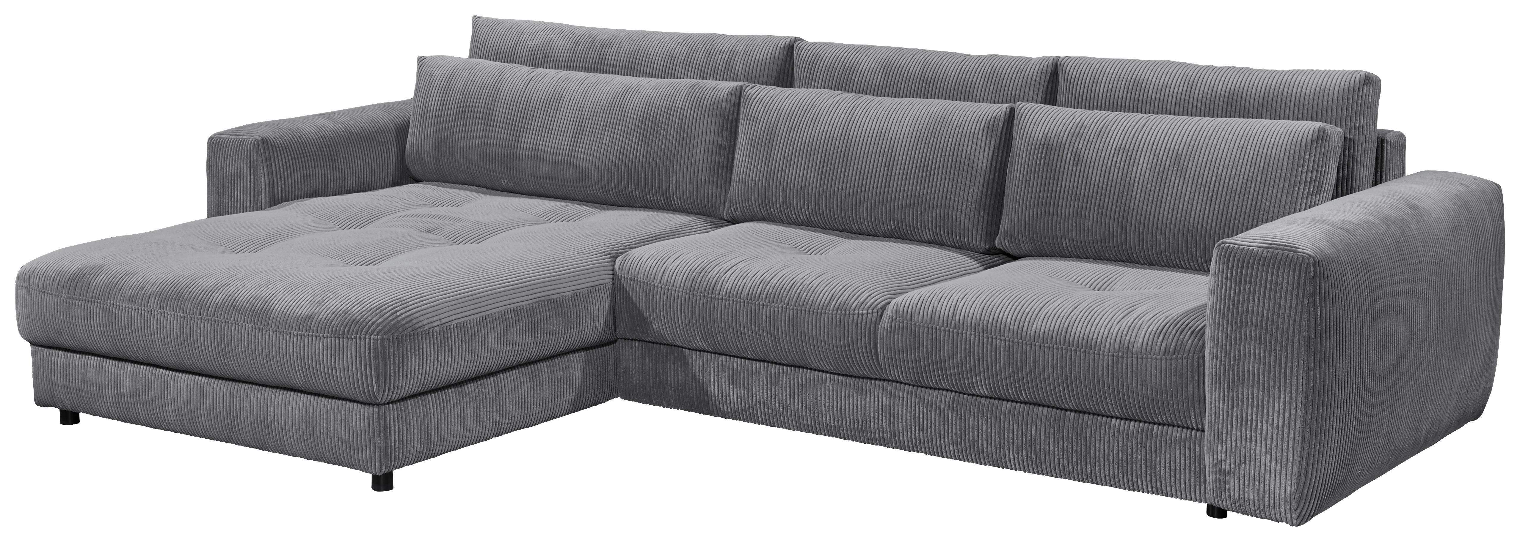 Ecksofa Barura 2s. Urc Anthrazit S: 194/333 cm - Anthrazit/Schwarz, KONVENTIONELL, Holzwerkstoff/Textil (194/333cm) - MID.YOU
