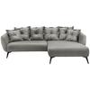 Ecksofa Baggio Grau S: 277x162 cm - Schwarz/Grau, MODERN, Textil (277/162cm) - Livetastic