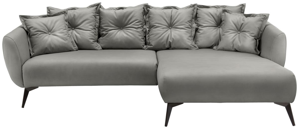 Ecksofa Baggio Grau S: 277x162 cm - Schwarz/Grau, MODERN, Textil (277/162cm) - Livetastic