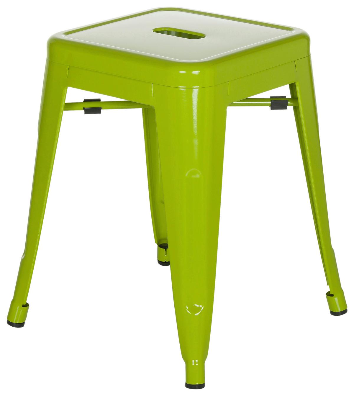 Hocker Vantaggio Stahl Grün H: 46 Cm Stapelbar - Grün, Basics, Metall (39/46/39cm) - MID.YOU